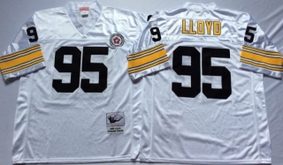 Vintage NFL Pittsburgh Steelers White #95 LLOYD Retro Jersey 99200