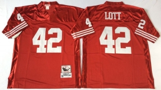 Vintage NFL San Francisco 49ers #42 Red LOTT Retro Jersey 99215