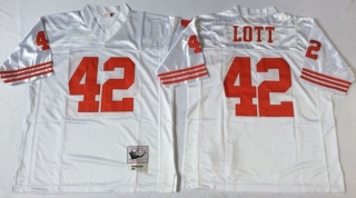 Vintage NFL San Francisco 49ers #42 White LOTT Retro Jersey 99216
