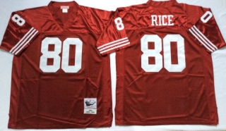Vintage NFL San Francisco 49ers #80 Red RICE Retro Jersey 99218