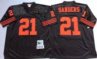 Vintage NFL San Francisco 49ers Black #21 SANDERS Retro Jersey 99222