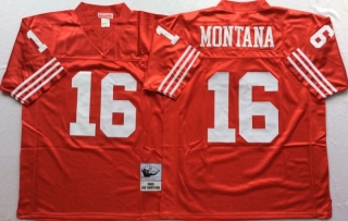 Vintage NFL San Francisco 49ers Red #16 MONTANA Retro Jersey 99224
