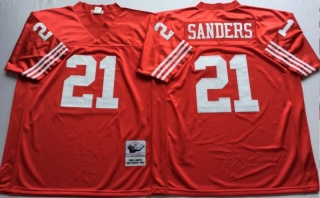 Vintage NFL San Francisco 49ers Red #21 SANDERS Retro Jersey 99226
