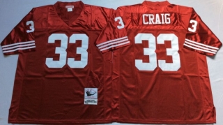 Vintage NFL San Francisco 49ers Red #33 CRAIG Retro Jersey 99227