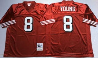 Vintage NFL San Francisco 49ers Red 75TH #8 YOUNG Retro Jersey 99232
