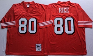 Vintage NFL San Francisco 49ers Red 75TH #80 RICE Retro Jersey 99233