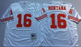 Vintage NFL San Francisco 49ers White #16 MONTANA Retro Jersey 99234