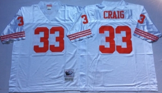 Vintage NFL San Francisco 49ers White #33 CRAIG Retro Jersey 99236