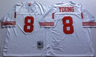 Vintage NFL San Francisco 49ers White #8 YOUNG Retro Jersey 99238