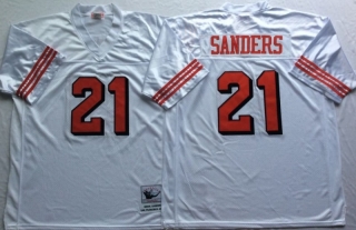 Vintage NFL San Francisco 49ers White 75TH #21 SANDERS Retro Jersey 99240