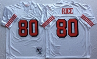 Vintage NFL San Francisco 49ers White 75TH #80 RICE Retro Jersey 99242