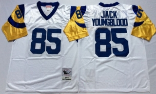 Vintage NFL San Louis Rams #85 WHITE JACK YOUNGBLOOD Retro Jersey 99245