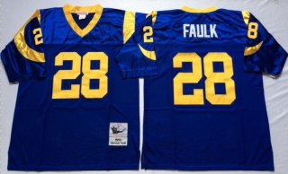 Vintage NFL San Louis Rams BLUE #28 FAULK Retro Jersey 99247