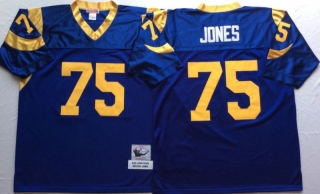 Vintage NFL San Louis Rams Blue #75 JONES Retro Jersey 99249