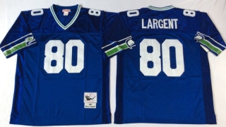 Vintage NFL Seattle SEAHAWKS #80 Blue LARGENT Retro Jersey 99254
