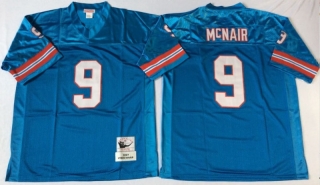 Vintage NFL Tennessee Oilers #9 Blue McNAIR Retro Jersey 99264