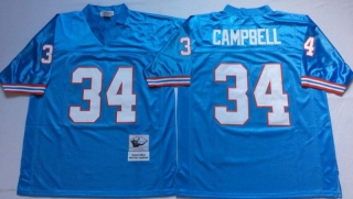 Vintage NFL Tennessee Oilers Blue #34 CAMPBELL Retro Jersey 99266