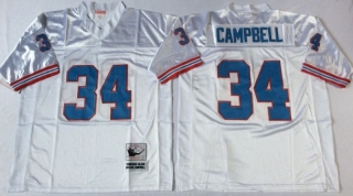 Vintage NFL Tennessee Oilers White #34 CAMPBELL Retro Jersey 99268