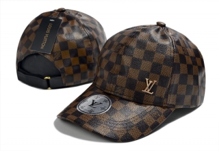 LV High Quality Leather Curved Snapback Hats 100069