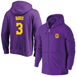 NBA Los Angeles Lakers #3 Davis Full-Zip Hoodie 105459