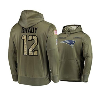 NFL New England Patriots #12 Brady 2019 Camo Pullover Hoodie 106145