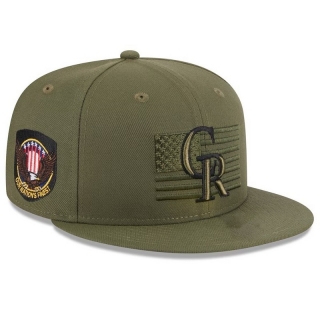 Colorado Rockies Green MLB 2023 Armed Forces Day Snapback Hats 107385