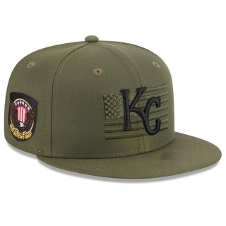Kansas City Royals Green MLB 2023 Armed Forces Day Snapback Hats 107389