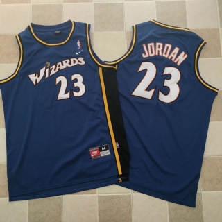 Washington Wizards 23# Jordan Blue Mesh Vintage NBA Dense Embroidery Jersey 98824