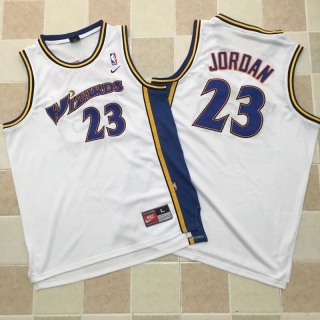 Washington Wizards 23# Jordan White Mesh Vintage NBA Dense Embroidery Jersey 98824