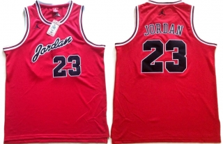 Chicago Bulls #23 Jordan Commemorative Edition Red Vintage NBA Dense Embroidery Jersey 97504