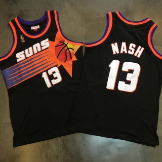 Phoenix Suns 13# Nash Black Vintage NBA Dense Embroidery Jersey 98583