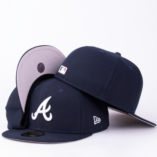 Navy Atlanta Braves MLB 59FIFTY Fitted Hats 109001