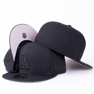 Full Black Los Angeles Dodgers MLB 59FIFTY Fitted Hats 108813