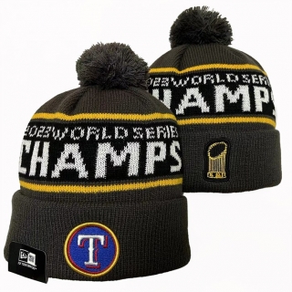 Texas Rangers MLB 2023 World Series Champions Pom Knitted Beanie Hats 109495