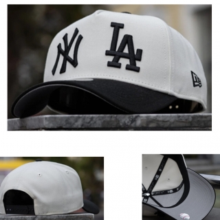 New Era Off White NY & La MLB 9FORTY Curved Adjustable Hats 127303