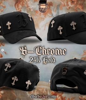 El Barbas Hats B-Chrome 24k Gold Edition Curved Snapback Caps 128354