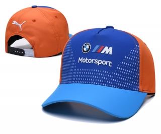 BMW Motorsport Curved Adjustable Snapback Hats 131150